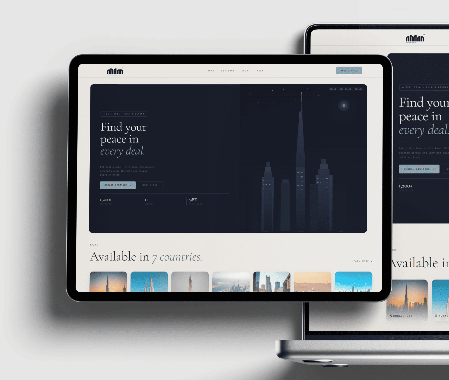 AMAN — Real Estate website built by Courtex Edge